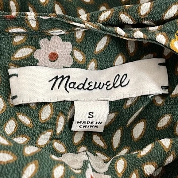 MADEWELL Silk Button-Back Tie Tee in Dropleaf Floral Size Small - Picture 7 of 11